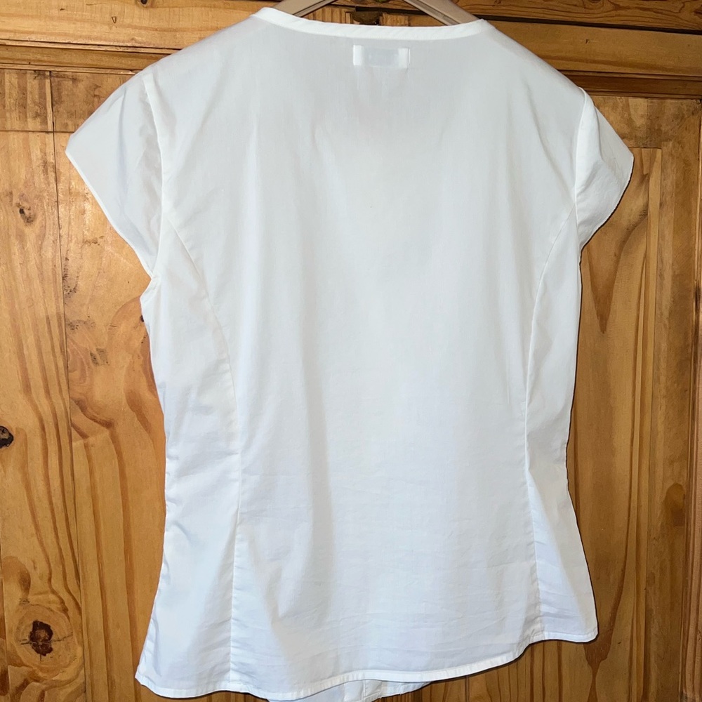 Calvin Klein white button down short sleeve blouse. Size s/m. EUC - Picture 5 of 6
